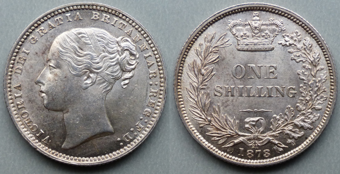 1873 shilling, die no. 21